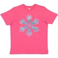 thumbnail image 3 of Inktastic Icy Blue Winter Snowflake Youth T-Shirt, 3 of 5