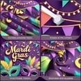 thumbnail image 3 of Colorful Balloons Mardi Gras Banner Feather Decor Carnival Display Mask Elements Purple Green Gold Festive Backdrop for Mardi Gras Party Carnival Celebration Masquerade Ball, 3 of 7