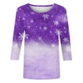 Brglopf Womens Christmas TShirts Trendy 2024 Printed Long Sleeve Tunic