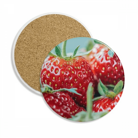 

Fresh Strawberry Picture Nature Photograph Coaster Cup Mug Tabletop Protection Absorbent Stone