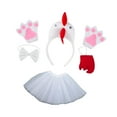 thumbnail image 4 of Segolike Chicken Animal Costume 5Pcs/Set Easter for Holiday Cosplay Halloween Party Girls White, 4 of 8
