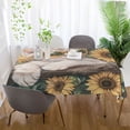 thumbnail image 4 of DEIARA Sunflower Cute Kitten Square Tablecloth 54×54in Polyester Fabric Tablecloth Washable Dust Resistant Wrinkle Resistant, 4 of 9