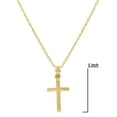 thumbnail image 2 of Amanda Rose Collection 10K Yellow Gold Petitie Cross Pendant Necklace on a 10K Yellow Gold 18 inch chain, 2 of 5