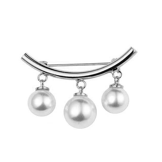 Fiudx Broche Horizontal con Hebilla de Perla para Bufanda y Cintura con Clavos