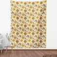 thumbnail image 4 of Ambesonne Floral Fabric by the Yard Upholstery, Colorful Cartoon Flowers, 1 Yard, Mustard Vermilion White, 4 of 5
