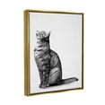 thumbnail image 5 of Stupell Industries Manx Cat Sitting Calmly Detailed Casual Portrait Graphic Art Metallic Gold Floating Framed Canvas Print Wall Art, Design by Ziwei Li, 5 of 5