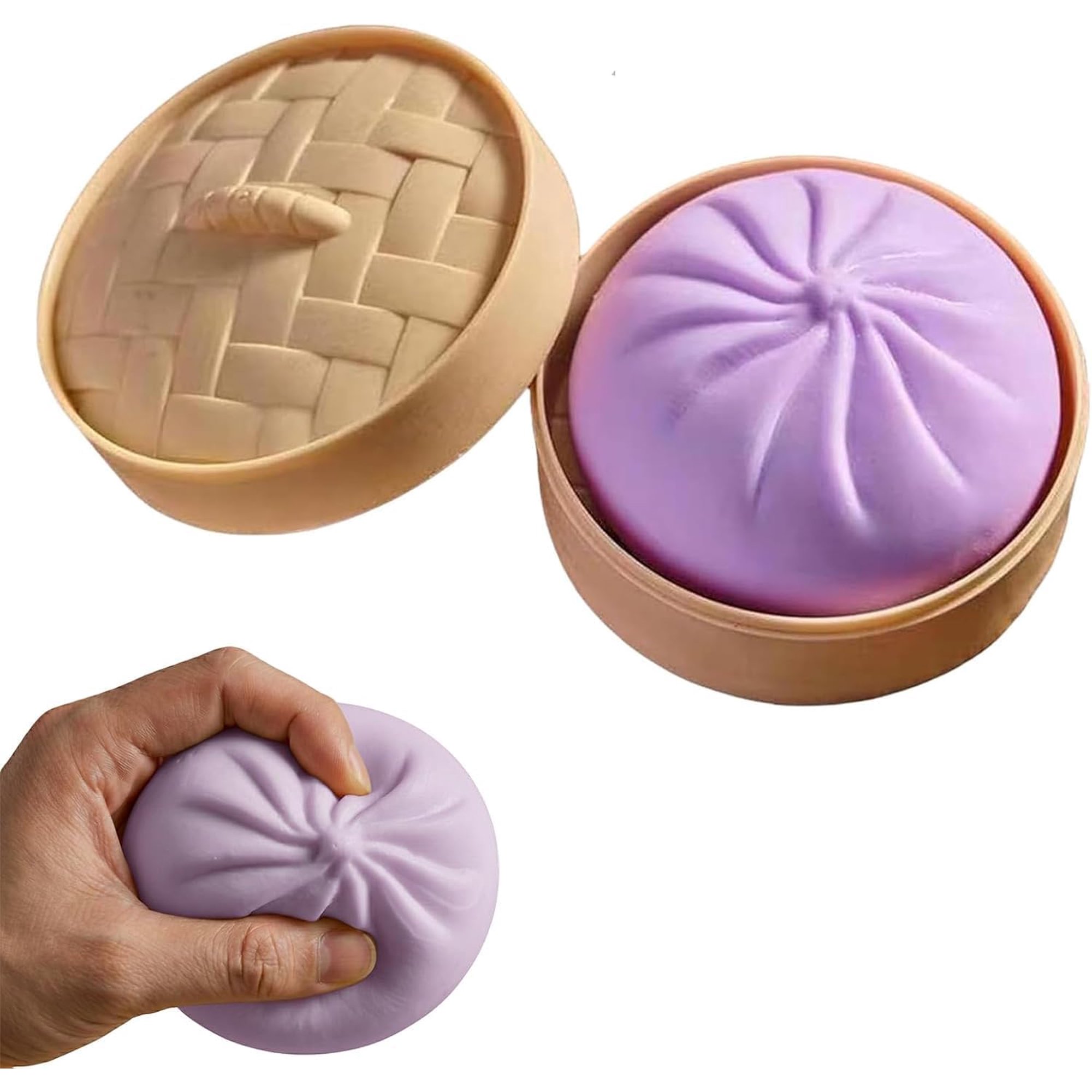Dumpling Géant à Paillettes, Dumpling Géant Squishy, Méga Dumplings Arc-en-Ciel, Jouet Mignon de Soulagement de l'Anxiété Fidget, Pâte de Décompression Douce pour Adultes (Violet