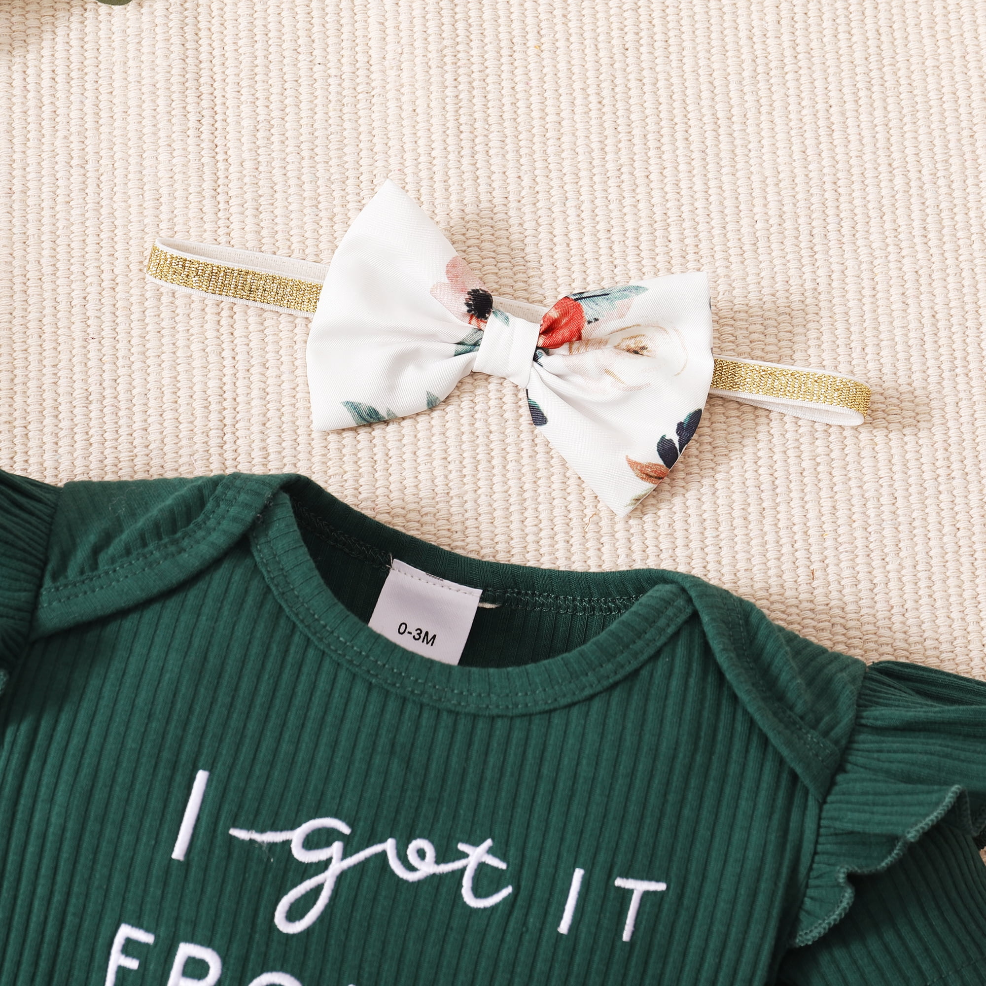 100% Cotton Crepe Baby Girl Letter Print Spaghetti Strap Romper