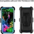 thumbnail image 2 of Mignova LG V50 /LG V50 ThinQ case,Heavy-Duty Shockproof Full Body Protection Rugged Hybrid Case with Rotating Belt Clip and Bracket 2019 Release(Blue), 2 of 7