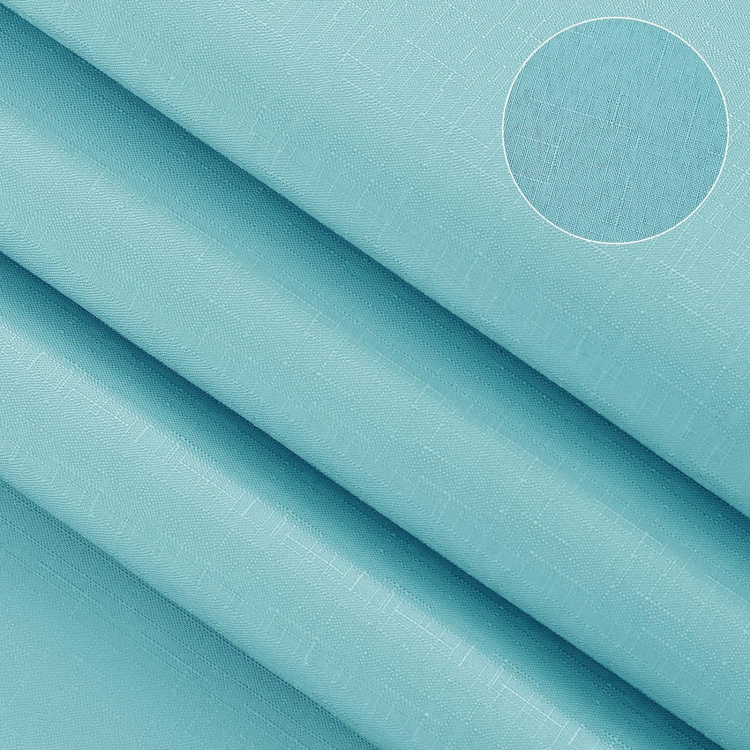 Aqua Coastal Shower Curtain for Bathoom, Teal White Ombre Coastal Pattern Design Summer Beach Mermaid Shower Curtain for Women Girls Bath Decor, Aqua Turquoise