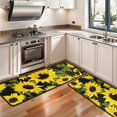 thumbnail image 3 of Kitchen Rugs Sets Of 2,Black Green Stem Sunflower Pattern Anti Fatigue Kitchen Mat Rugs Non Slip Washable,Decorative Kitchen Floor Mats for Kitchen,Sink,Laundry,17"x47"+17"x47", 3 of 5