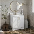 thumbnail image 2 of Ariel Taylor 30 In. Oval Sink Bathroom Vanity With Carrara White Quartz Countertop 1.5 Edge In White, 2 of 11