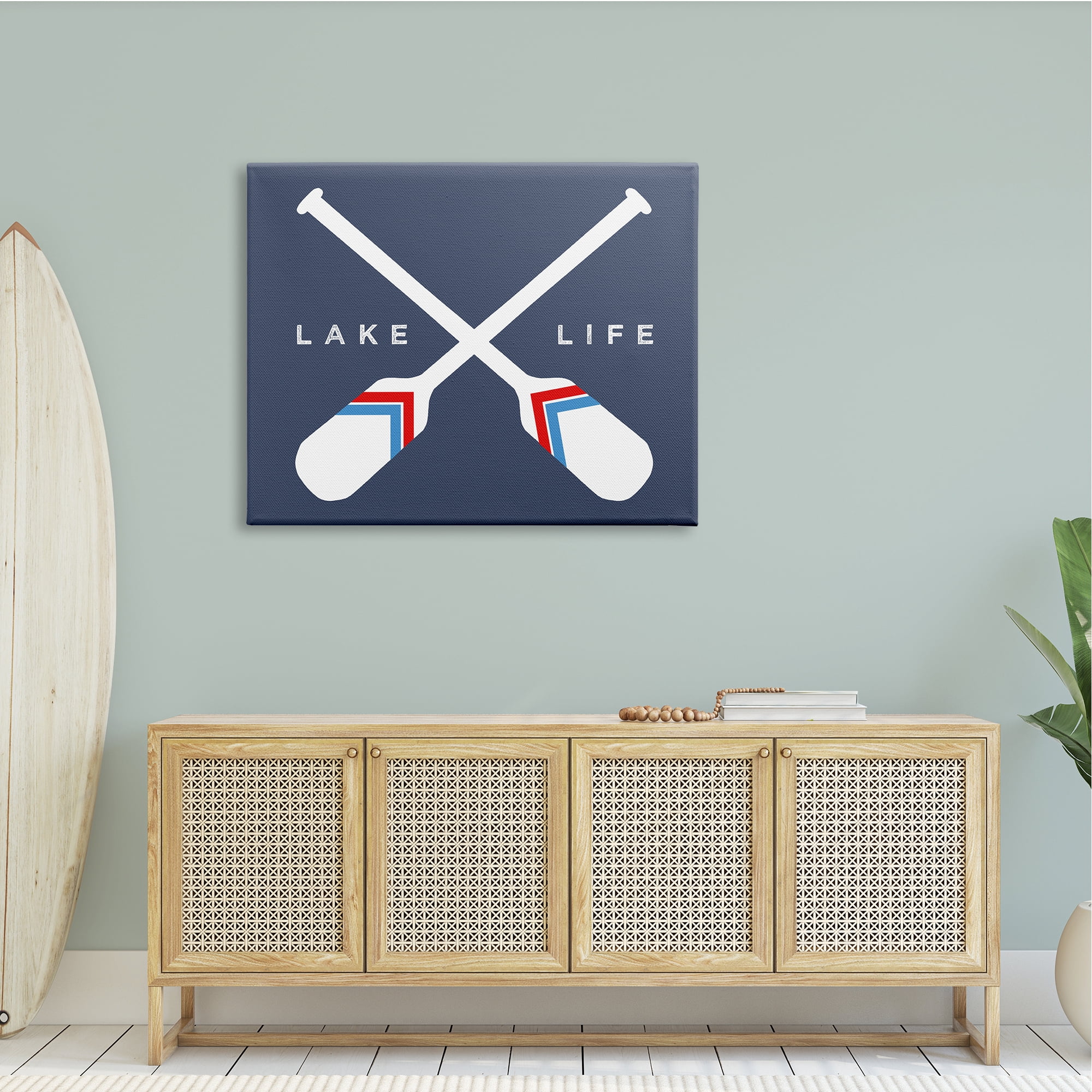 Stupell Industries Lake Life Crossed Nautical Paddle Oars Sports Sign,48 x 36, Design by Daphne Polselli