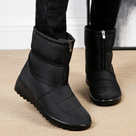 

Women s Waterproof Warm Plush Front Zipper Snow Boots Winter Thermal Ankle Boots Women s Footwear