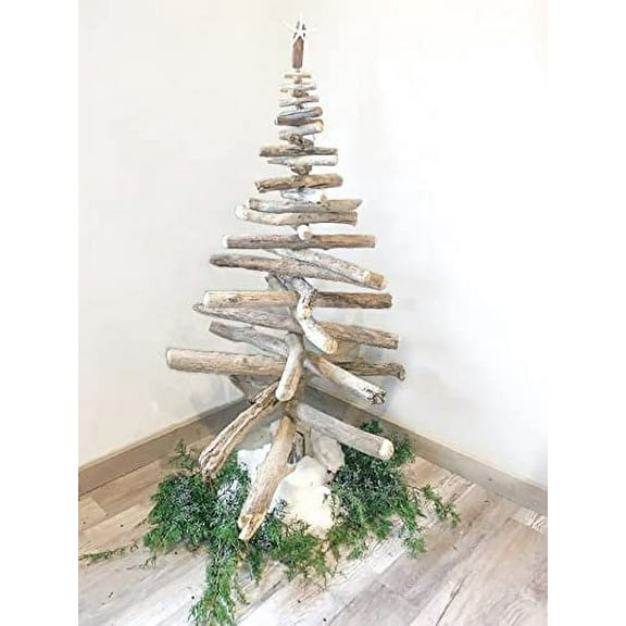 4 Ft Tall Driftwood Christmas Tree - Beach House Coastal Christmas Tree