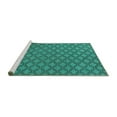 thumbnail image 2 of Ahgly Company Machine Washable Indoor Round Trellis Turquoise Blue Modern Area Rugs, 6' Round, 2 of 4