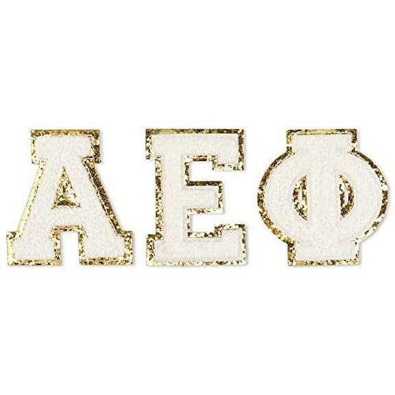 Sorority Shop Alpha Epsilon Phi Chenille Letter Stickers - Adhesive Back, Set of 3 Greek Letters