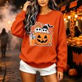 thumbnail image 4 of Halloween Ghost Sweatshirt Women Funny Spooky Season Long Sleeve Shirt | Spooky Shirts Halloween Party Outfits Crewneck Halloween Pullover Top, 4 of 5