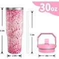 thumbnail image 2 of 30 Oz Flamingo Tumbler with Top Handle and Flip Straw, Pastel Flamingo Stainless Steel Travel Cups Birthday Flamingo Lover Gifts for Women Girls (1PC), 2 of 6