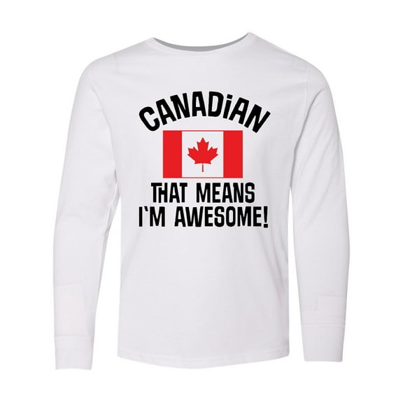 Inktastic Canada Flag Awesome Canadian Long Sleeve Youth T-Shirt