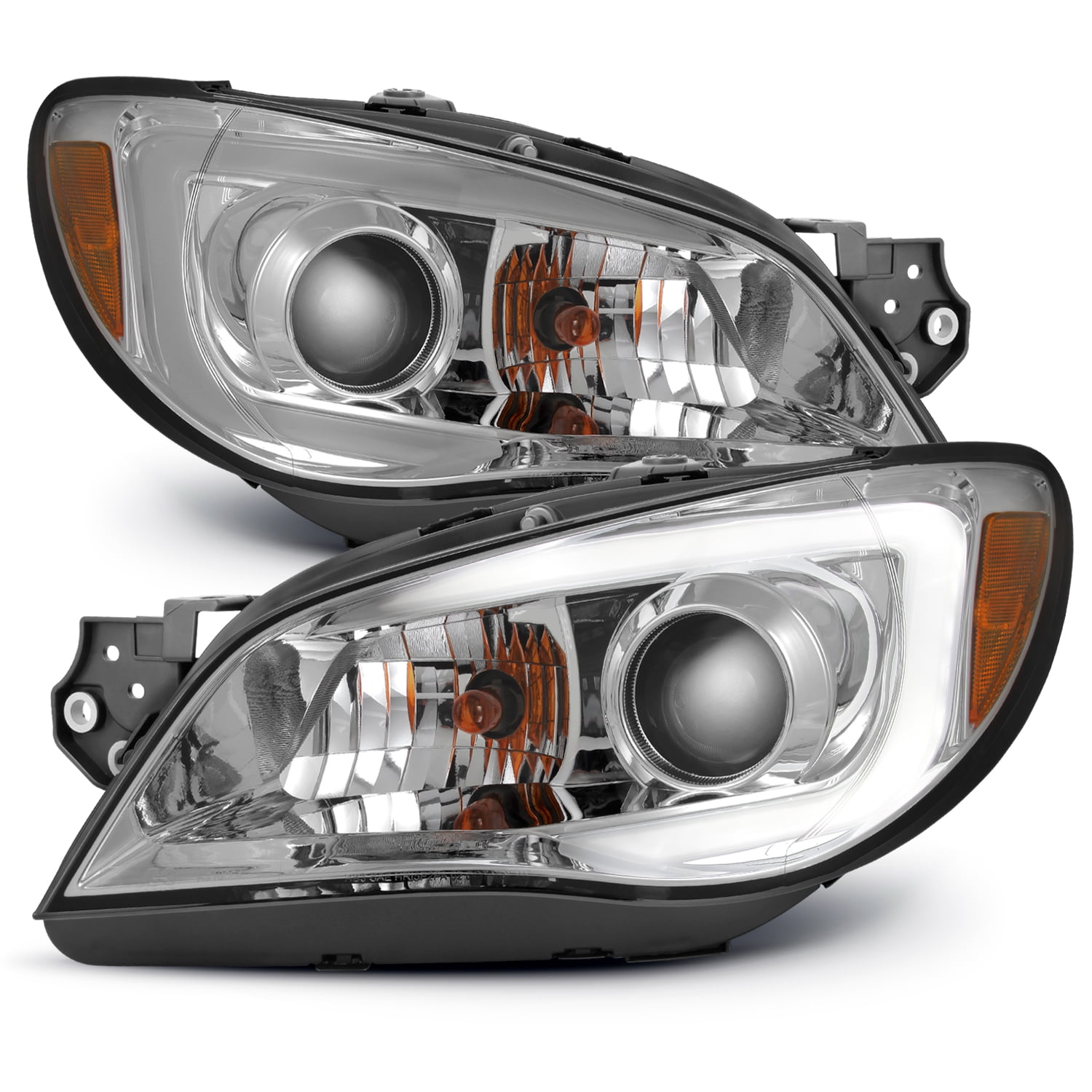Fit 20062007 Subaru Impreza WRX Outback Chrome LED DRL Projector