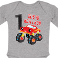 thumbnail image 4 of Inktastic Monster Truck How I Roll 1st Birthday Boys Long Sleeve Baby Bodysuit, 4 of 5