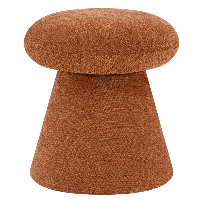 Spruce & Spring Swivel Upholstered Chenille Ottoman Footstool, Accent Stool for Living Room, Bedroom & Vanity, Orange, 17x16x16in