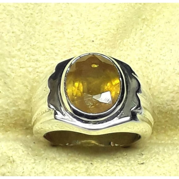 Natural Yellow Sapphire Ring-Men Ring Handmade Birthstone Ring For Men or Women Astrological Stone For Unisex Birthday Surprise Gift For Him