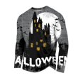thumbnail image 2 of Halloween Shirts for Men Skeleton Ghost Graphic Long Sleeve Casual Shirt Spider Breathable Quick Dry Crew Neck Fashion Fall Costumes L, 2 of 5