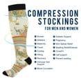 thumbnail image 2 of FORMRS Womens Knee High Socks Casual Long Thick Travel Daily Wear, 2 Pairs, Beige Clouds, 2 of 6