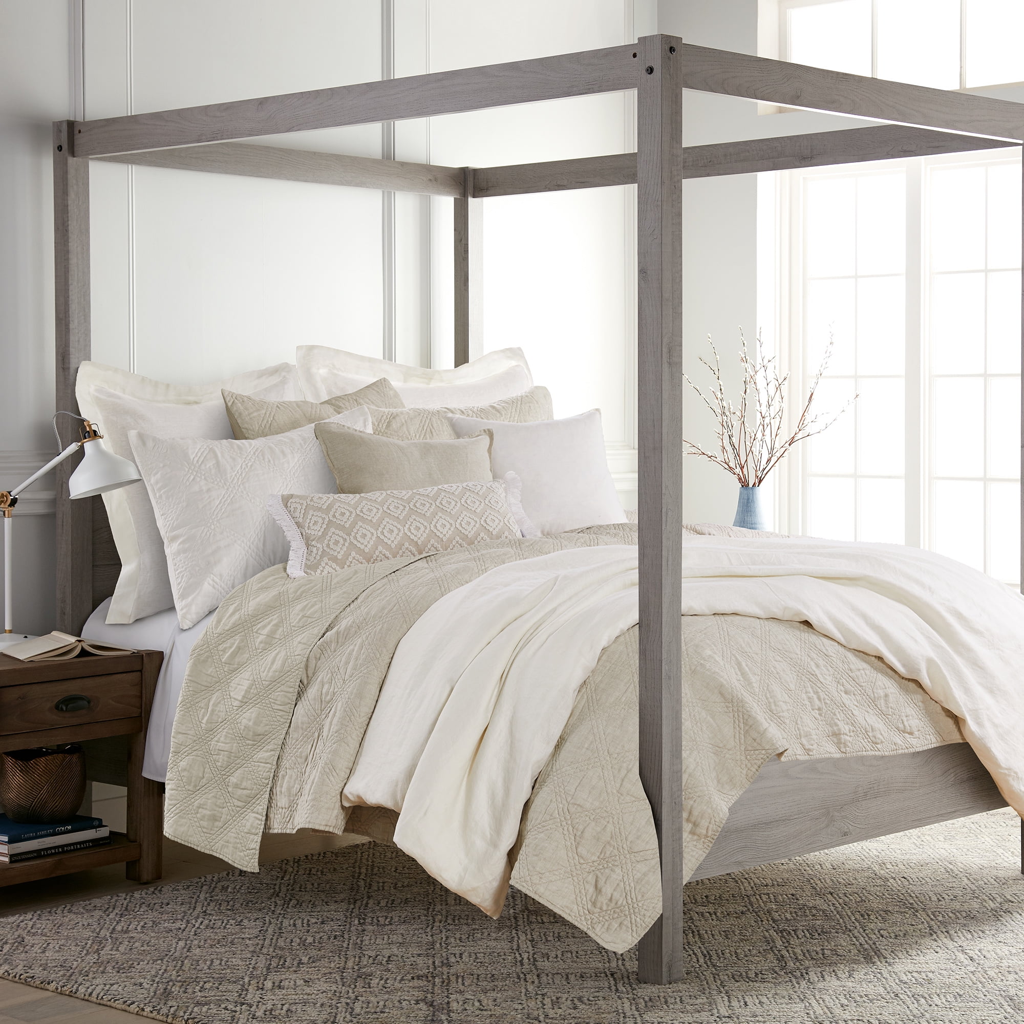 Levtex Home - 100% Linen - Queen Duvet Cover - Washed Linen in Cream - Duvet Cover Size (90 x 94in.)