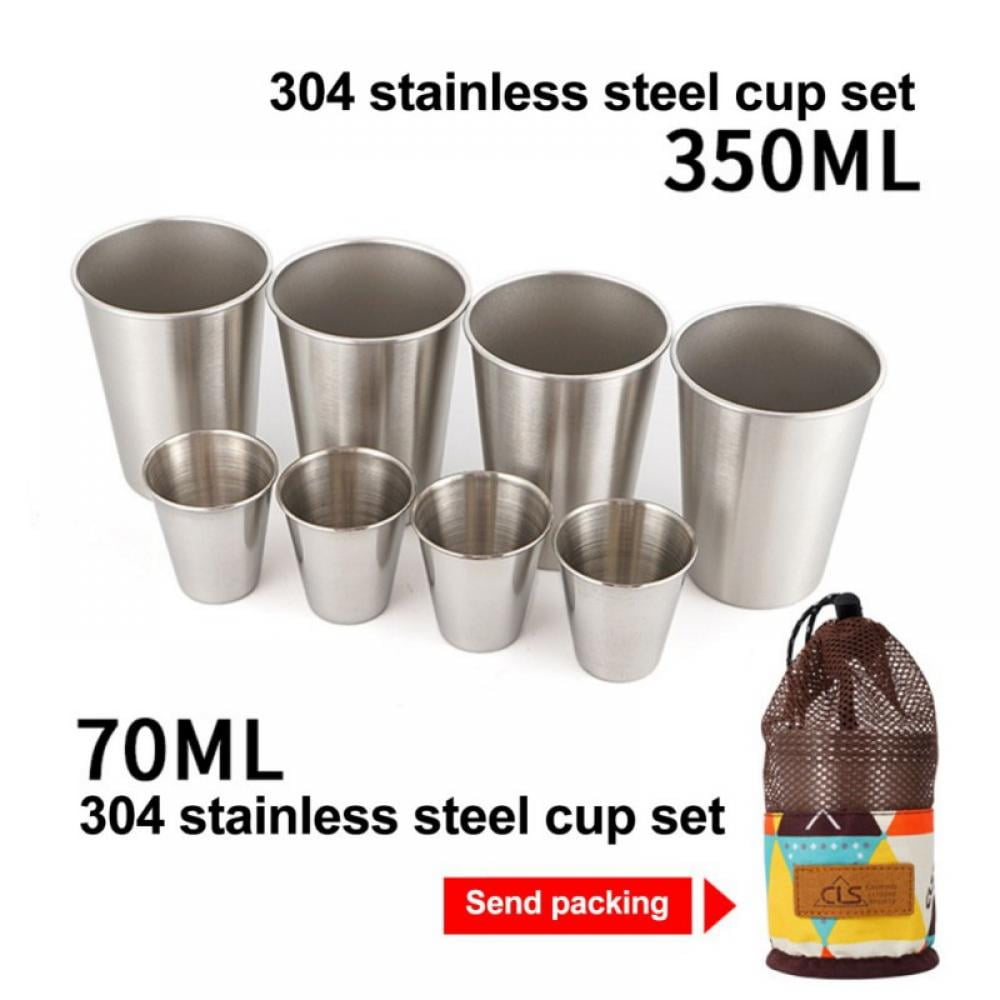 Aosijia Stainless Steel Cup Shatterproof Cup Reusable Metal Cups Stackable for Drinking Outdoors