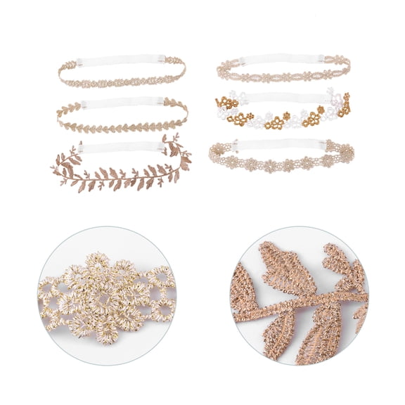 LOLIPPYY 6-Pack Lace Hairbands for Toddlers, Soft Comfortable Photo Props and Stylish Headwear Accessories