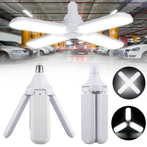 Durable LED Garage Lights, 45W/60W Deformable 6500K Trilright Garage Ceiling Lighting 3200LM White LED Shop Light, Foldable E27 LED Garage Ceiling Lighting Bulbs Workshop Light for Garage, Workshop