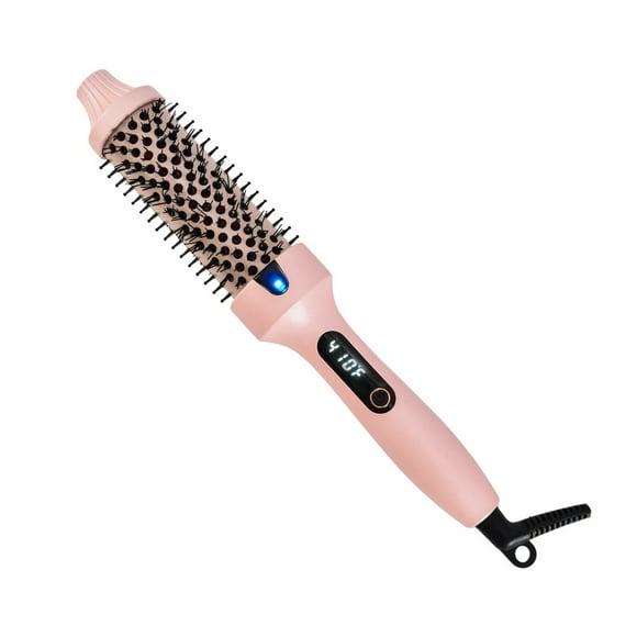 Wavytalk 1.5” Ionic Thermal Round Brush Hair Styler for Blowout Look, Tourmaline Ceramic Curling Brush with Dual Voltage, 5 Temp Settings, Frizz Control, Pink Sakura