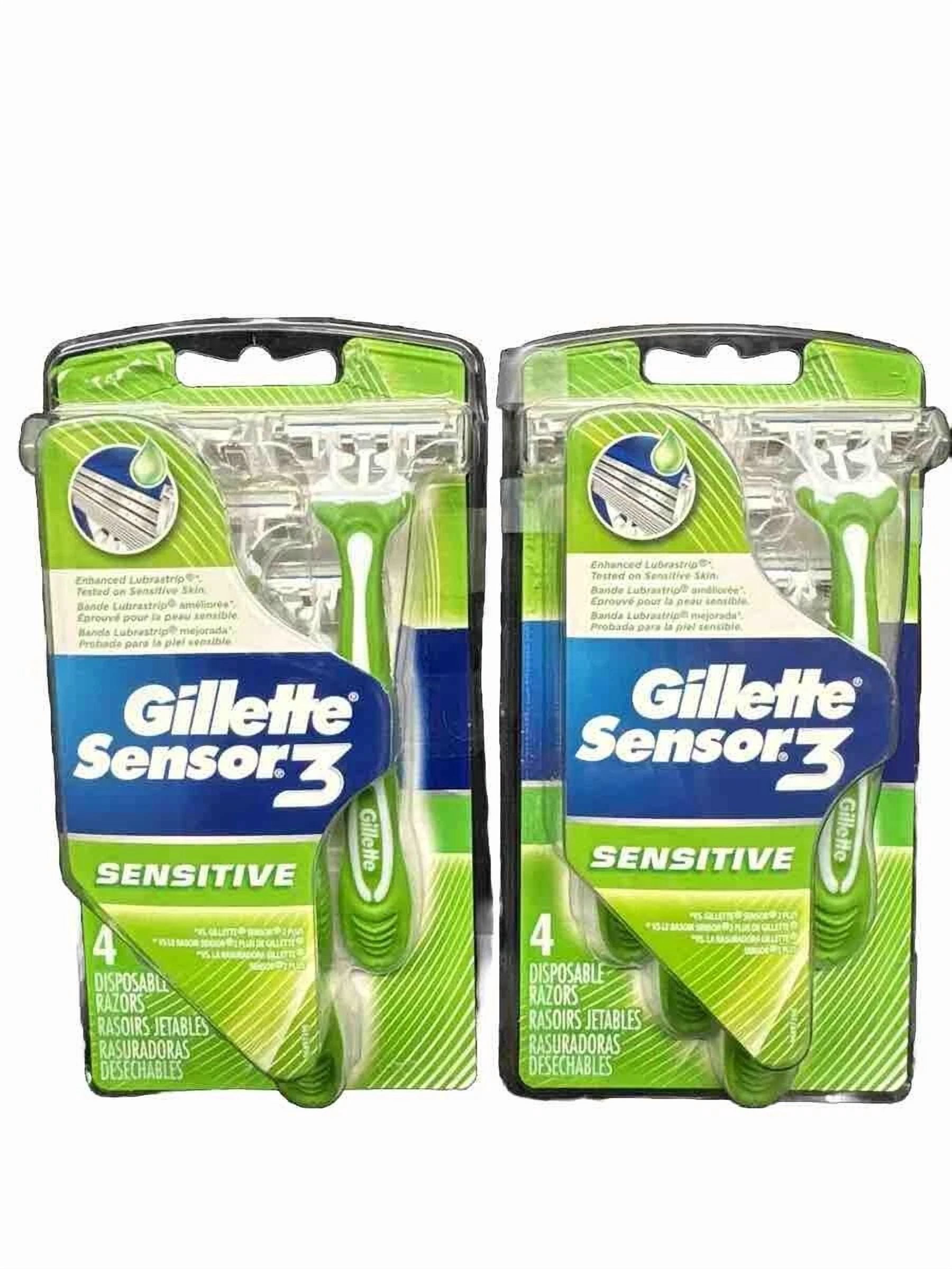 Gillette Sensor 3 Disposable Razors Mens 4 Each (Pack Of 2)