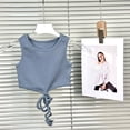thumbnail image 4 of Coerni Girls Sleeveless Tank Top Tie Knot Front Tops T Shirts for Kids Crewneck Cute Casual Athletic Undershirt Crop Top Cute Vest, 4 of 7