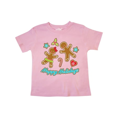

Inktastic Happy Holidays with gingerbread cookies Gift Toddler Boy or Toddler Girl T-Shirt