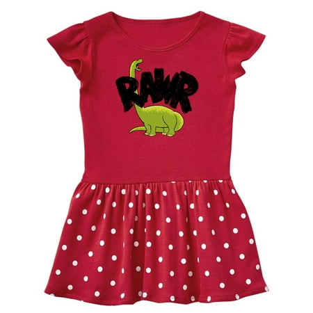 

Inktastic Lil Green Bronto Rawr!! Gift Baby Girl Dress