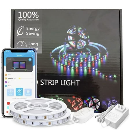 

Tepsmf Home 32.8Ft Led Strip Lights Works with Alexa Google Home Wireless Smart App Control Storage Containers