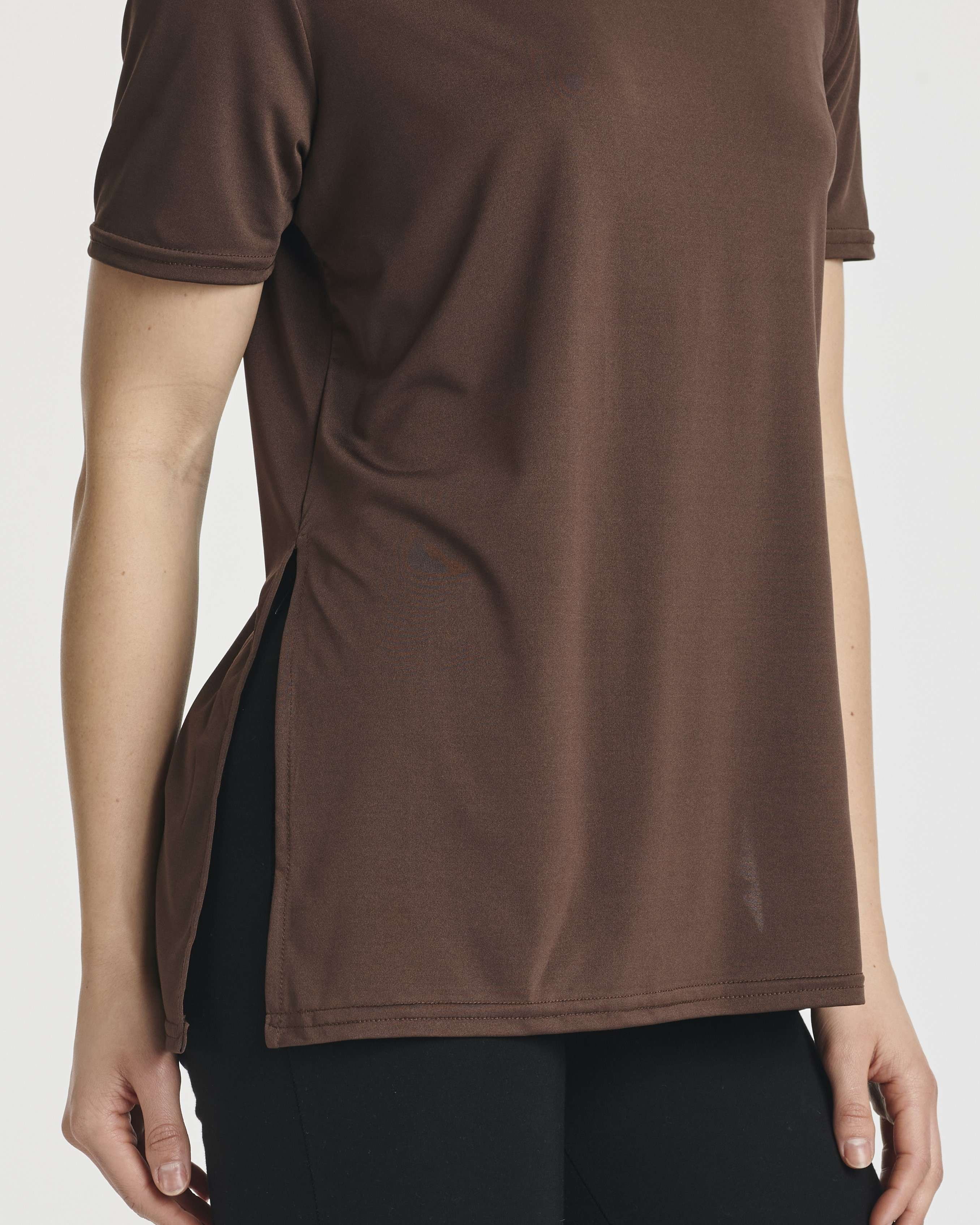 Real Essentials 5 Pack: Women's Short Sleeve Active Workout T-Shirts - Dry Fit Gym Tops with Split Hem (Plus Sizes)