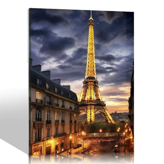 COMIO Paris Eiffel Tower Cityscape Poster Decorative Painting Canvas Wall Art Living Room Posters Bedroom Painting 16x20inch