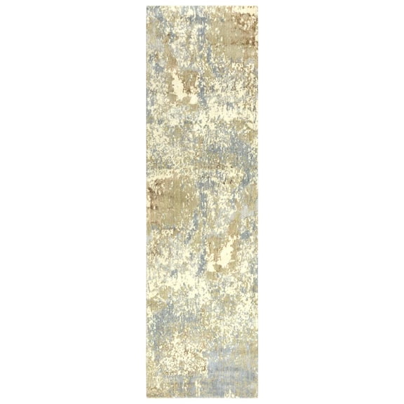 Alora Decor Essential 2'6" x 8' Abstract Beige/Ivory Hybrid Area Rug