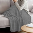 thumbnail image 3 of Vintage Dark Gray Blanket Soft Cozy Warm Throw Blanket for Couch, Plush Fuzzy Flannel Fleece Blankets for Sofa, Farmhouse Retro Solid Color Linen Texture Bed Blankets Gifts for Men, 40"x50", 3 of 9