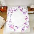 thumbnail image 5 of jejeloiu Kawaii Butterfly Full Size Sheets,Cartoon Fly Animal Bed Sheets,White Purple Sheet Sets For Girls Teens,Ultra Soft Home Decor,4pcs, 5 of 7