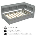 thumbnail image 5 of Bellemave Twin Size Platform Bed with Bookcases Headboard and Storage Shelves L-shaped Bookcases Bed with Drawers and Charging Station , No Box Spring Needed (Twin, Gray), 5 of 11