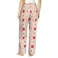 thumbnail image 3 of Uemuo Strawberry Pattern Women's Wide Leg Palazzo Lounge Pants with Pockets Light Weight Loose Comfy Casual Pajama Pants-Small, 3 of 9