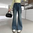 thumbnail image 2 of JLMSPLWG Girls Flare Jeans Kids High Waisted Pants Toddler Daily Wear Skinny Fit Black Aesthetic Bell Bottom Jean Streetwear Teen Girl Solid Color Casual Stretchy Summer Denim Jeans Kids Clothes, 2 of 8