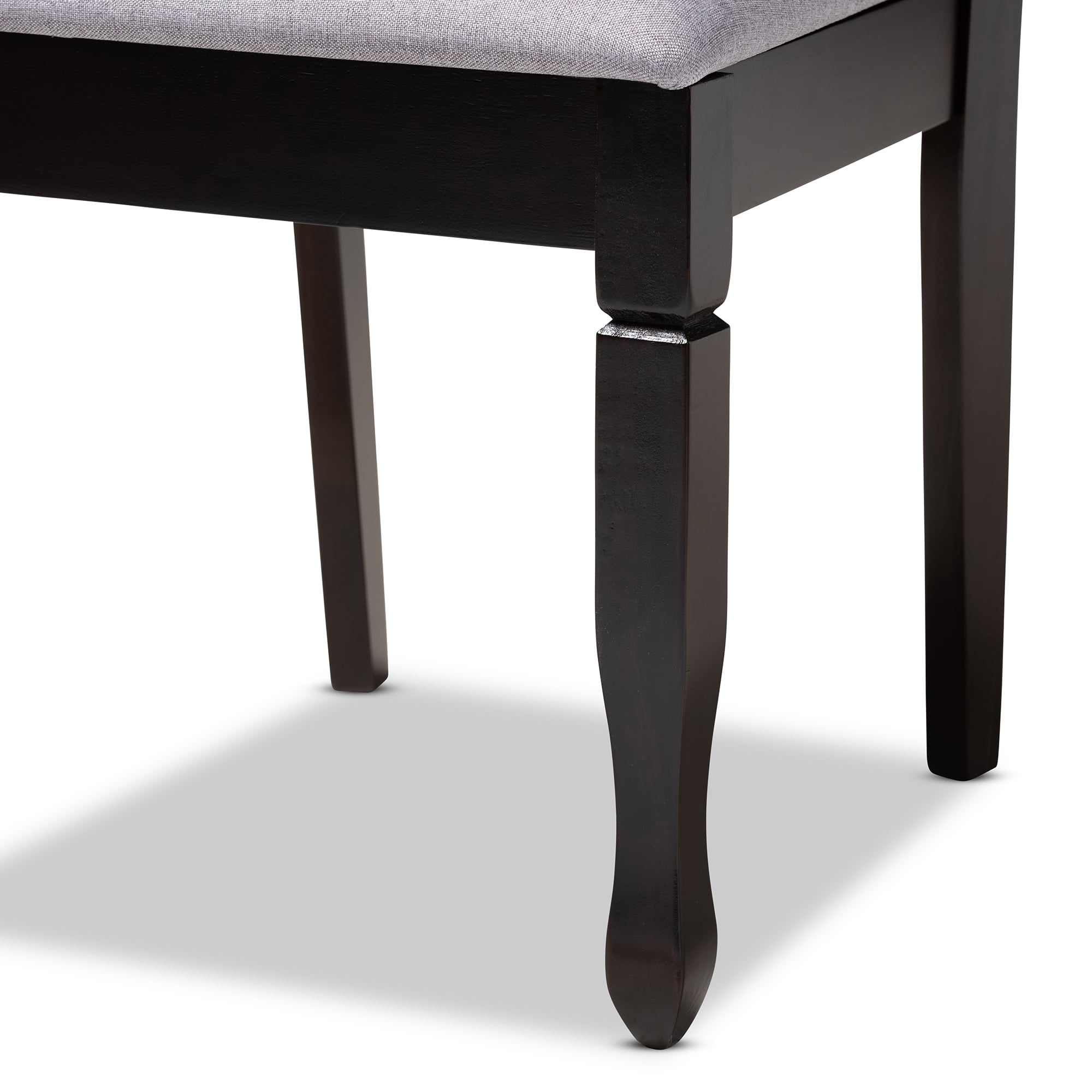 Baxton Studio Lanier Fabric and Wood Dining Chairs in Gray and Brown (Set of 4)