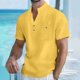 thumbnail image 1 of pstuiky camisetas de hombre, Blusa de lino con cuello alto, manga corta y botones de bolsillo para hombre camisas casuales para hombre xl, 1 of 3